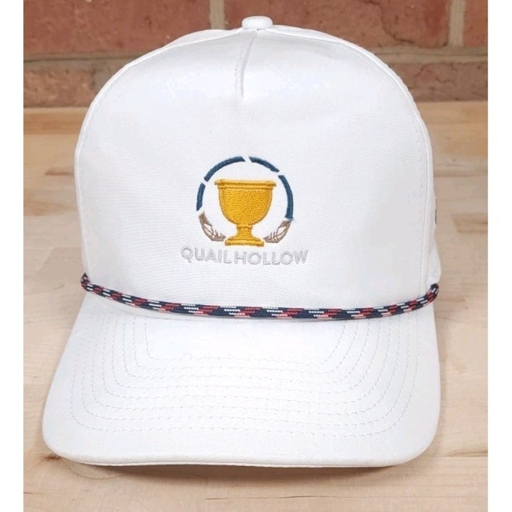 Imperial Golf Hat Rope Brim White 2022 Presidents Cup Snapback Quail Hollow Club